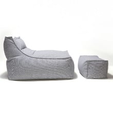2 Piece Grey Panza Outdoor Bean Bag Lounge Cover Set